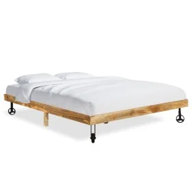 Solid mango wood bed frame 200x200 cm by vidaXL, Beds and slatted bases - Ref: Foro24-285916, Price: 151,03 €, Discount: %