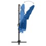 Sombrilla jardín 4 niveles palo aluminio azul celeste 250x250cm en Sombrillas | Comprar online en Foru.es