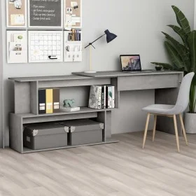 Escritorio de esquina contrachapada gris hormigón 200x50x76 cm de vidaXL, Escritorios - Ref: Foro24-801102, Precio: 105,67 €,...