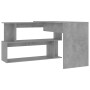 Escritorio de esquina contrachapada gris hormigón 200x50x76 cm de vidaXL, Escritorios - Ref: Foro24-801102, Precio: 109,40 €,...