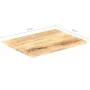 Solid mango wood table surface 25-27 mm 90x60 cm by vidaXL, Table tops - Ref: Foro24-286023, Price: 92,37 €, Discount: %