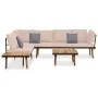 Set muebles de jardín 4 piezas y cojines madera maciza acacia de vidaXL, Conjuntos de jardín - Ref: Foro24-316641, Precio: 58...