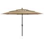 Sombrilla jardín de 3 niveles con palo de aluminio taupe 3,5 m en Sombrillas | Comprar online en Foru.es