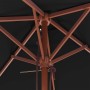 Sombrilla de jardín con palo de madera negro 150x200 cm en Sombrillas | Comprar online en Foru.es