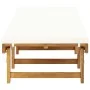Tumbona plegable con cojín madera maciza de acacia blancocrema de vidaXL, Tumbonas - Ref: Foro24-316645, Precio: 211,07 €, De...