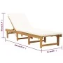 Tumbona plegable con cojín madera maciza de acacia blancocrema de vidaXL, Tumbonas - Ref: Foro24-316645, Precio: 211,07 €, De...