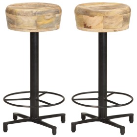 Taburetes de cocina 2 unidades madera maciza de mango 66 cm de vidaXL, Taburetes de cocina - Ref: Foro24-321962, Precio: 147,...