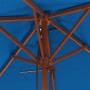 Sombrilla de jardín con palo de madera azul 150x200 cm en Sombrillas | Comprar online en Foru.es
