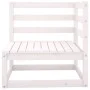 Set de muebles de jardín 2 pzas con cojines madera pino blanco de vidaXL, Sofás modulares de exterior - Ref: Foro24-805746, P...