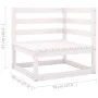 Set de muebles de jardín 2 pzas con cojines madera pino blanco de vidaXL, Sofás modulares de exterior - Ref: Foro24-805746, P...