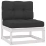 2-piece garden furniture set with white pine wood cushions by vidaXL, Modular outdoor sofas - Ref: Foro24-805756, Price: 139,...