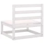 2-piece garden furniture set with white pine wood cushions by vidaXL, Modular outdoor sofas - Ref: Foro24-805756, Price: 139,...