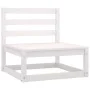 Set de muebles de jardín 2 pzas con cojines madera pino blanco de vidaXL, Sofás modulares de exterior - Ref: Foro24-805761, P...