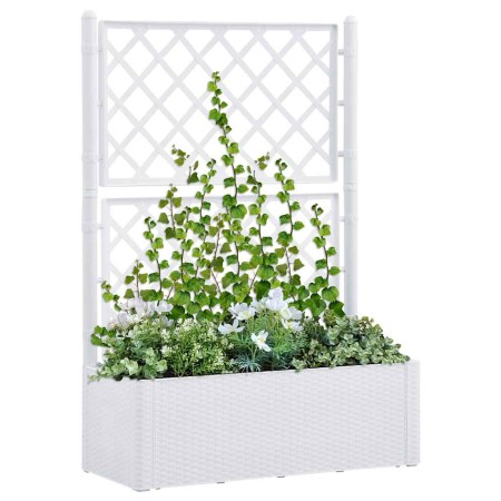 Arriate con enrejado y sistema de riego automático blanco en Macetas y jardineras | Comprar online en Foru.es