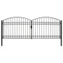 Cancela de valla doble puerta con arco 400x150 cm acero negro de vidaXL, Puertas de jardín - Ref: Foro24-143094, Precio: 422,...