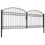 Cancela de valla doble puerta con arco 400x150 cm acero negro de vidaXL, Puertas de jardín - Ref: Foro24-143094, Precio: 422,...