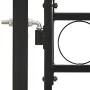 Double door fence gate with arch 400x150 cm black steel by vidaXL, garden gates - Ref: Foro24-143094, Price: 415,09 €, Discou...