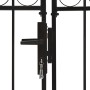 Cancela de valla doble puerta con arco 400x150 cm acero negro de vidaXL, Puertas de jardín - Ref: Foro24-143094, Precio: 422,...