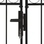Double door fence gate with arch 400x150 cm black steel by vidaXL, garden gates - Ref: Foro24-143094, Price: 415,09 €, Discou...