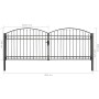 Cancela de valla doble puerta con arco 400x150 cm acero negro de vidaXL, Puertas de jardín - Ref: Foro24-143094, Precio: 422,...