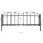 Double door fence gate with arch 400x150 cm black steel by vidaXL, garden gates - Ref: Foro24-143094, Price: 415,09 €, Discou...