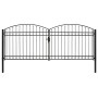 Cancela de valla doble puerta con arco 400x175 cm acero negro de vidaXL, Puertas de jardín - Ref: Foro24-143095, Precio: 464,...