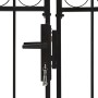 Cancela de valla doble puerta con arco 400x175 cm acero negro de vidaXL, Puertas de jardín - Ref: Foro24-143095, Precio: 464,...