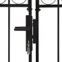 Cancela de valla doble puerta con arco 400x175 cm acero negro de vidaXL, Puertas de jardín - Ref: Foro24-143095, Precio: 455,...