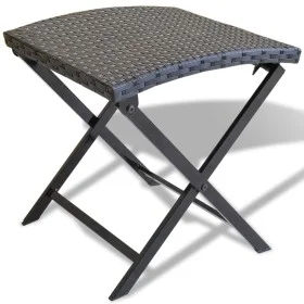 Taburete plegable ratán sintético negro de vidaXL, Otomanas de exterior - Ref: Foro24-41788, Precio: 42,39 €, Descuento: %