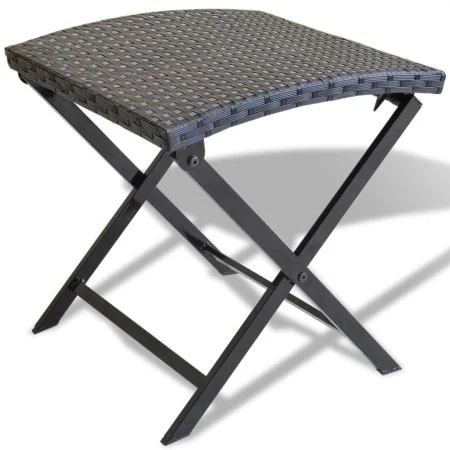 Taburete plegable ratán sintético negro de vidaXL, Otomanas de exterior - Ref: Foro24-41788, Precio: 42,39 €, Descuento: %