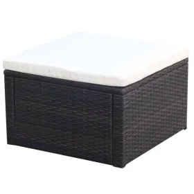 Poly rattan ottoman stool 53x53x30 cm brown by vidaXL, Ottomans - Ref: Foro24-42670, Price: 49,84 €, Discount: %