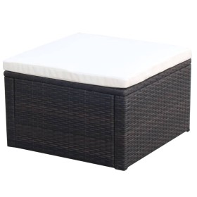 Taburete otomana poli ratán 53x53x30 cm marrón de vidaXL, Otomanas - Ref: Foro24-42670, Precio: 52,05 €, Descuento: %