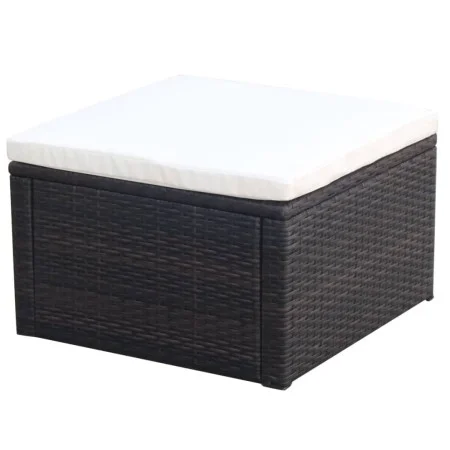 Taburete otomana poli ratán 53x53x30 cm marrón de vidaXL, Otomanas - Ref: Foro24-42670, Precio: 49,84 €, Descuento: %