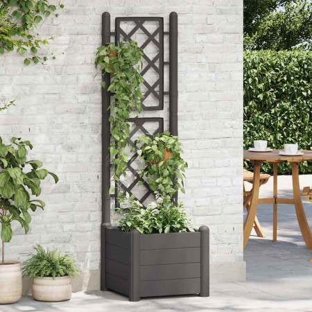 Jardinera con enrejado PP gris antracita 43x43x142 cm en Macetas y jardineras | Comprar online en Foru.es