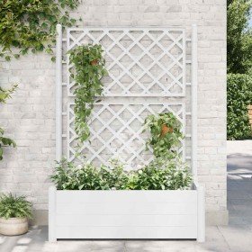 Jardinera con enrejado PP blanca 100x43x142 cm en Macetas y jardineras | Comprar online en Foru.es
