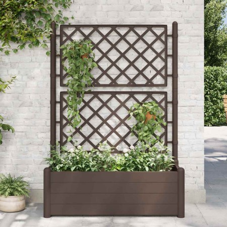 Jardinera con enrejado PP moca 100x43x142 cm en Macetas y jardineras | Comprar online en Foru.es