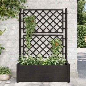 Jardinera con enrejado PP gris antracita 100x43x142 cm en Macetas y jardineras | Comprar online en Foru.es