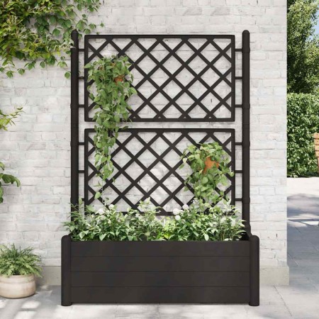 Jardinera con enrejado PP gris antracita 100x43x142 cm en Macetas y jardineras | Comprar online en Foru.es