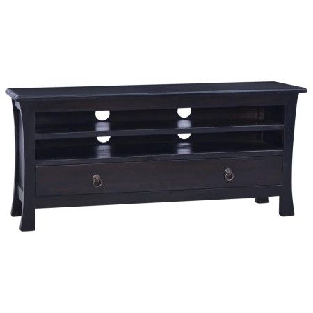 Mueble para TV madera maciza de caoba negro café 100x30x45 cm de vidaXL, Muebles TV - Ref: Foro24-288305, Precio: 164,37 €, D...
