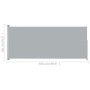 Toldo lateral retráctil de jardín gris 180x500 cm de vidaXL, Sombrillas - Ref: Foro24-313407, Precio: 94,28 €, Descuento: %