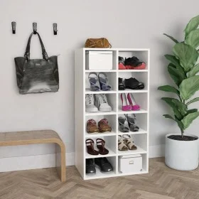 Mueble zapatero de madera contrachapada blanco 54x34x100,5 cm de vidaXL, Zapateros y organizadores de calzado - Ref: Foro24-8...