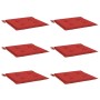 Cojines de silla de jardín 6 uds tela Oxford rojo 40x40x4 cm en Decoración | Comprar online en Foru.es
