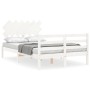 Estructura cama de matrimonio con cabecero madera maciza blanco de vidaXL, Camas y somieres - Ref: Foro24-3195257, Precio: 13...