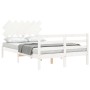 Estructura cama de matrimonio con cabecero madera maciza blanco de vidaXL, Camas y somieres - Ref: Foro24-3195257, Precio: 13...
