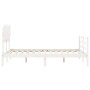 Estructura cama de matrimonio con cabecero madera maciza blanco de vidaXL, Camas y somieres - Ref: Foro24-3195257, Precio: 13...