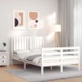 Estructura cama de matrimonio con cabecero madera maciza blanco de vidaXL, Camas y somieres - Ref: Foro24-3194737, Precio: 14...