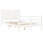 Estructura cama de matrimonio con cabecero madera maciza blanco de vidaXL, Camas y somieres - Ref: Foro24-3194737, Precio: 14...