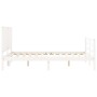 Estructura cama de matrimonio con cabecero madera maciza blanco de vidaXL, Camas y somieres - Ref: Foro24-3194737, Precio: 14...