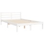 Estructura cama de matrimonio con cabecero madera maciza blanco de vidaXL, Camas y somieres - Ref: Foro24-3194737, Precio: 14...