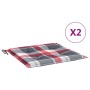 Cojines de silla de jardín 2 uds tela a cuadros rojo 40x40x4 cm en Decoración | Comprar online en Foru.es